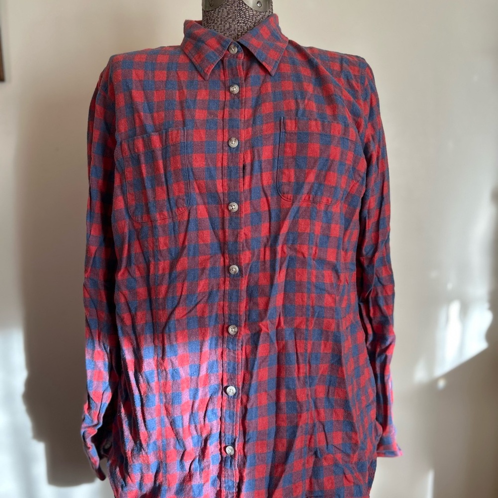 L.L. Bean Red and Blue Plaid Shirt